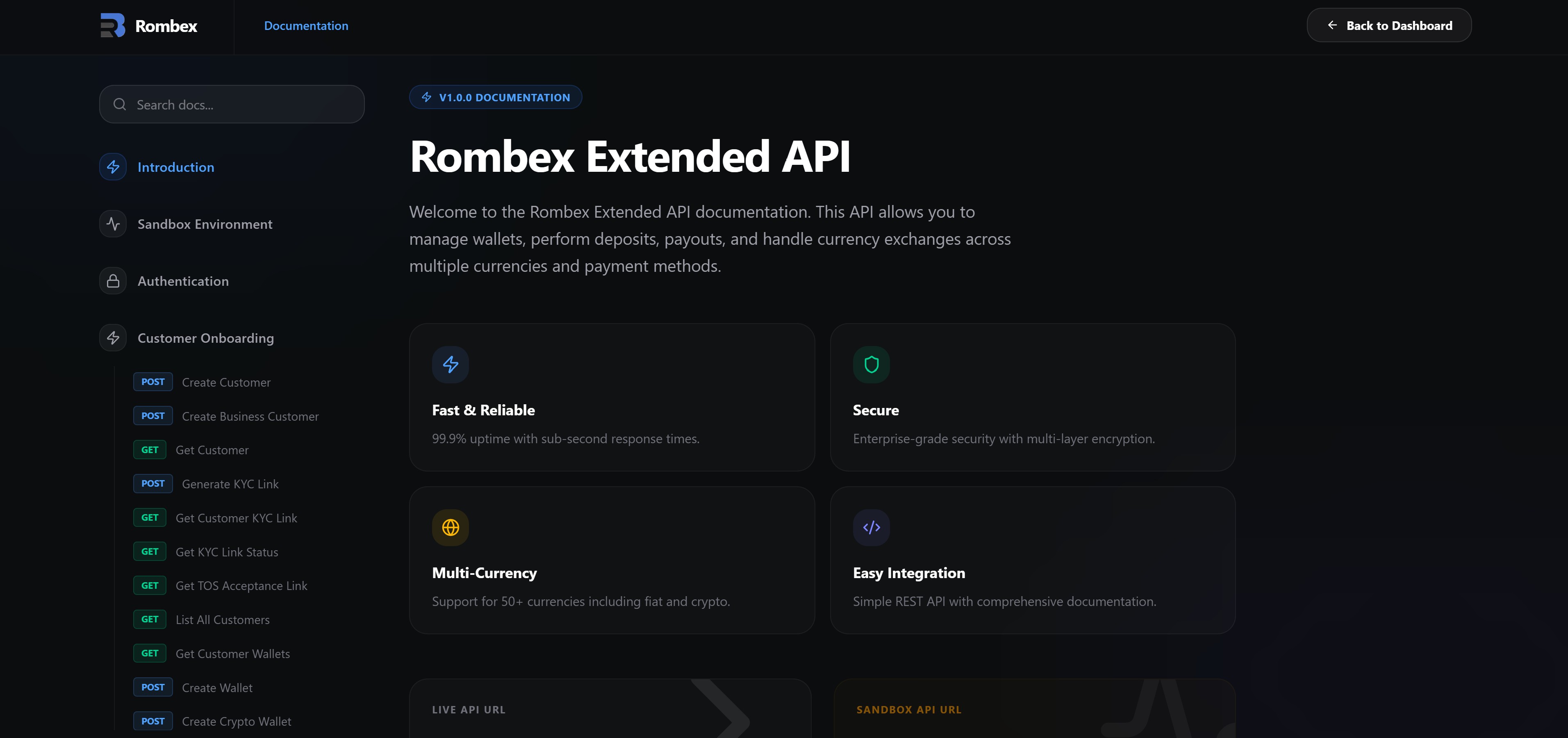 Rombex API Documentation